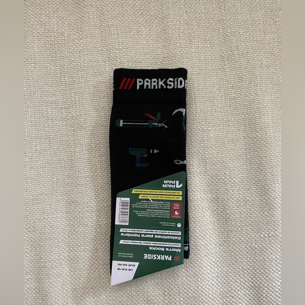 Mens Parkside Socks Pict Of Tools Ie Hammers Drill Wrench Fits 9512